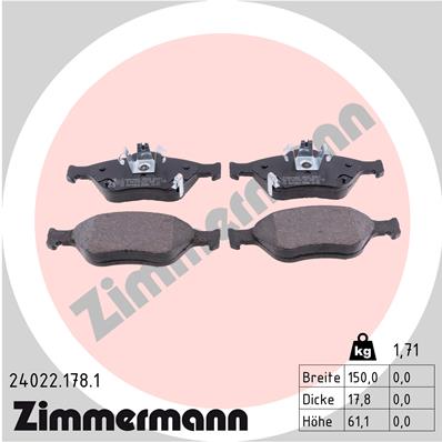 Placute frana ZIMMERMANN 24022.178.1