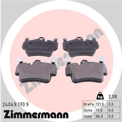 Placute frana ZIMMERMANN 24049.170.9