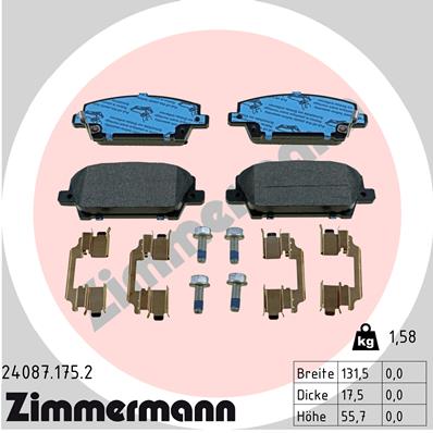 Placute frana ZIMMERMANN 24087.175.2