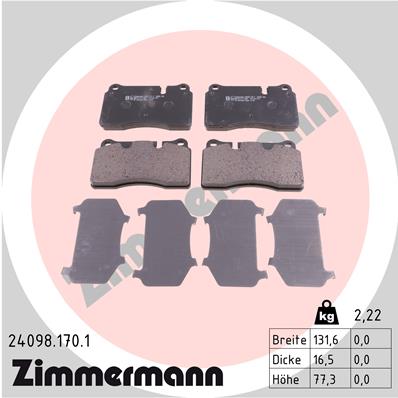 Placute frana ZIMMERMANN 24098.170.1