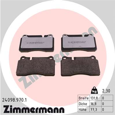 Placute frana ZIMMERMANN 24098.970.1