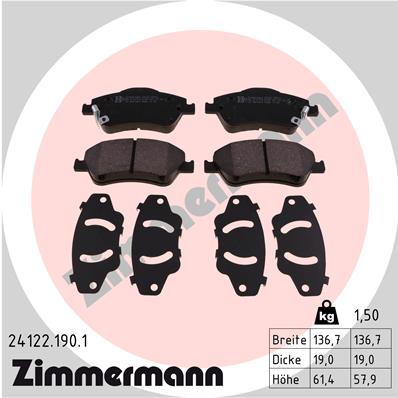 Placute frana ZIMMERMANN 24122.190.1