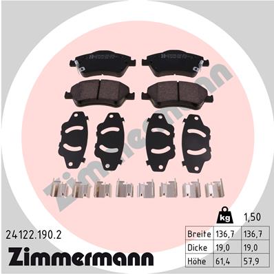Placute frana ZIMMERMANN 24122.190.2