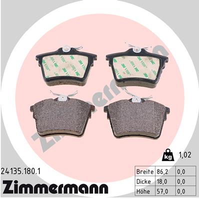 Placute frana ZIMMERMANN 24135.180.1
