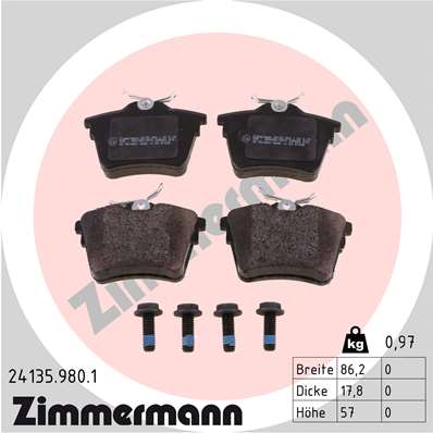 Placute frana ZIMMERMANN 24135.980.1