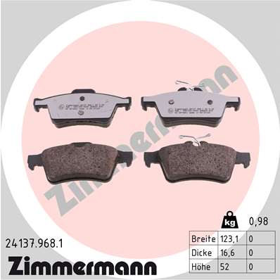 Placute frana ZIMMERMANN 24137.968.1
