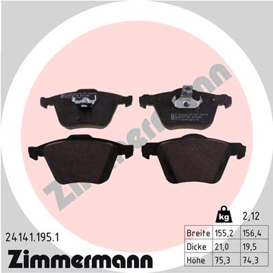 Placute frana ZIMMERMANN 24141.195.1