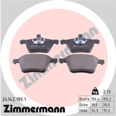 Placute frana ZIMMERMANN 24142.190.1