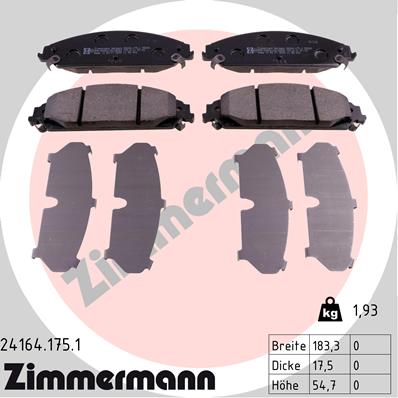 Placute frana ZIMMERMANN 24164.175.1