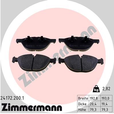 Placute frana ZIMMERMANN 24172.200.1
