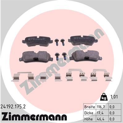 Placute frana ZIMMERMANN 24192.175.2