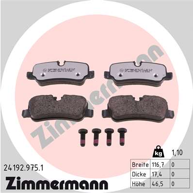 Placute frana ZIMMERMANN 24192.975.1