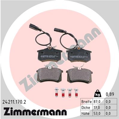 Placute frana ZIMMERMANN 24211.170.2