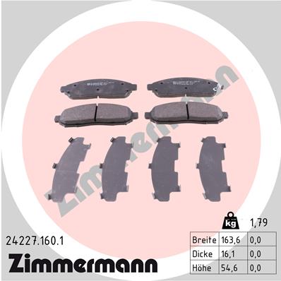 Placute frana ZIMMERMANN 24227.160.1