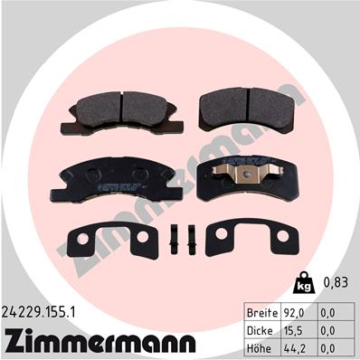 Placute frana ZIMMERMANN 24229.155.1