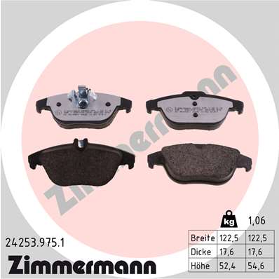 Placute frana ZIMMERMANN 24253.975.1