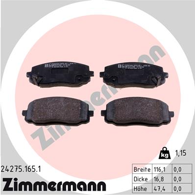 Placute frana ZIMMERMANN 24275.165.1