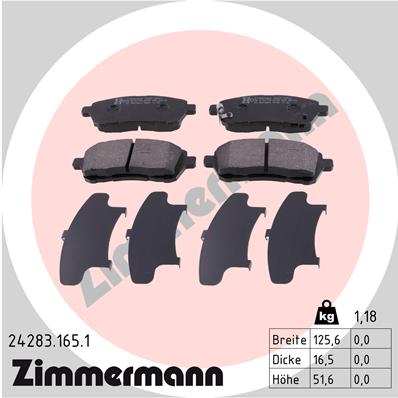Placute frana ZIMMERMANN 24283.165.1