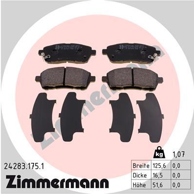 Placute frana ZIMMERMANN 24283.175.1