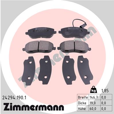 Placute frana ZIMMERMANN 24294.190.1