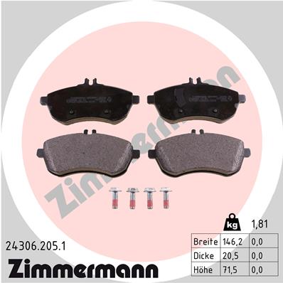 Placute frana ZIMMERMANN 24306.205.1