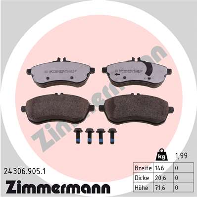 Placute frana ZIMMERMANN 24306.905.1