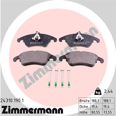 Placute frana ZIMMERMANN 24310.190.1