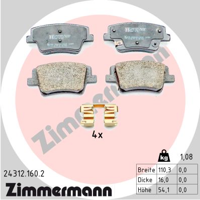 Placute frana ZIMMERMANN 24312.160.2