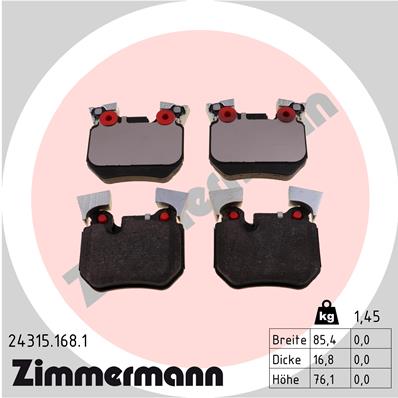 Placute frana ZIMMERMANN 24315.168.1