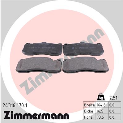 Placute frana ZIMMERMANN 24316.170.1