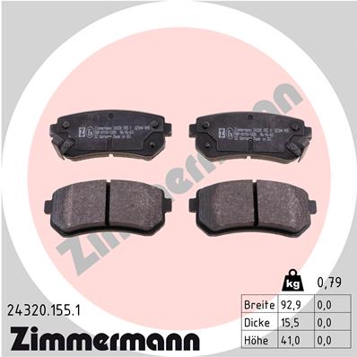 Placute frana ZIMMERMANN 24320.155.1