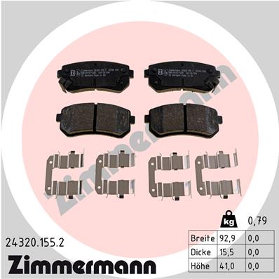 Placute frana ZIMMERMANN 24320.155.2