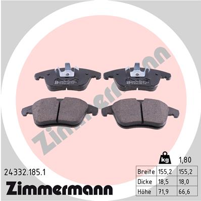 Placute frana ZIMMERMANN 24332.185.1