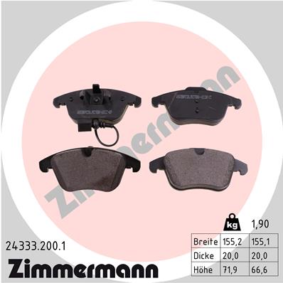 Placute frana ZIMMERMANN 24333.200.1