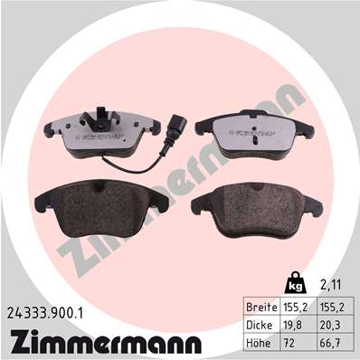 Placute frana ZIMMERMANN 24333.900.1