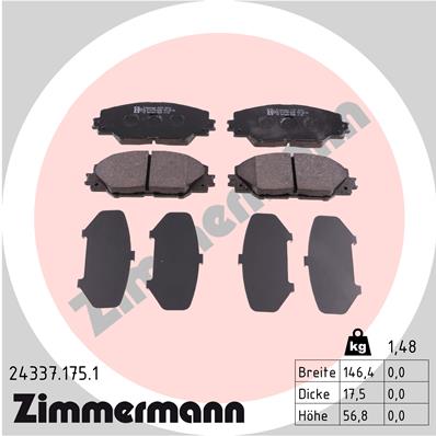 Placute frana ZIMMERMANN 24337.175.1