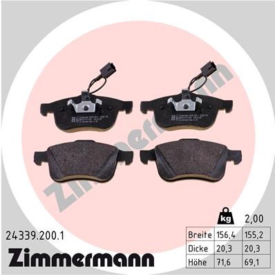 Placute frana ZIMMERMANN 24339.200.1