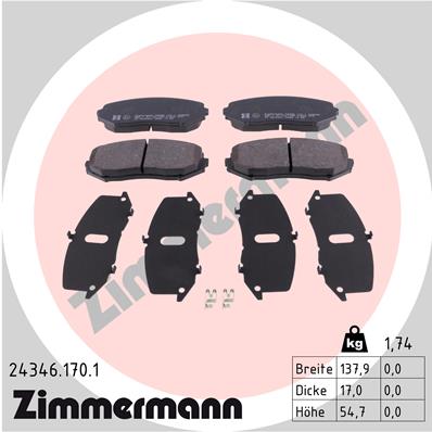 Placute frana ZIMMERMANN 24346.170.1