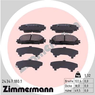 Placute frana ZIMMERMANN 24347.180.1