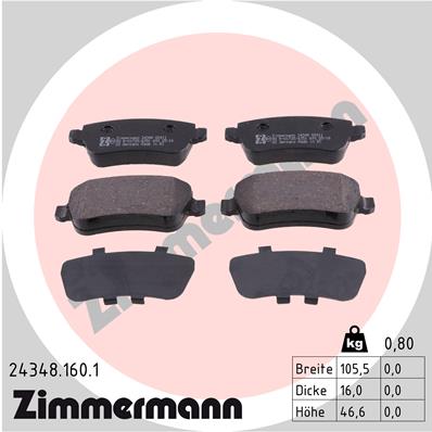 Placute frana ZIMMERMANN 24348.160.1