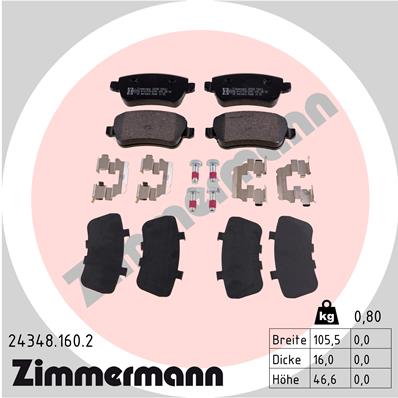 Placute frana ZIMMERMANN 24348.160.2
