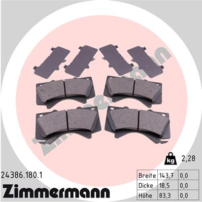 Placute frana ZIMMERMANN 24386.180.1