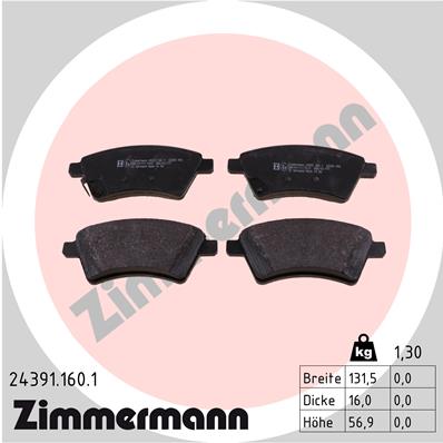 Placute frana ZIMMERMANN 24391.160.1