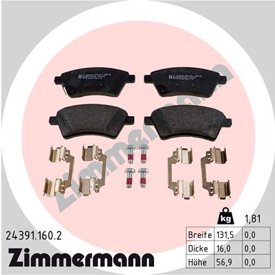 Placute frana ZIMMERMANN 24391.160.2