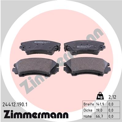 Placute frana ZIMMERMANN 24412.190.1