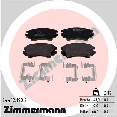 Placute frana ZIMMERMANN 24412.190.2