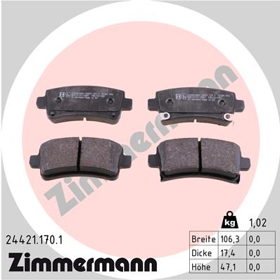 Placute frana ZIMMERMANN 24421.170.1