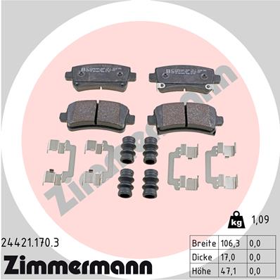 Placute frana ZIMMERMANN 24421.170.3