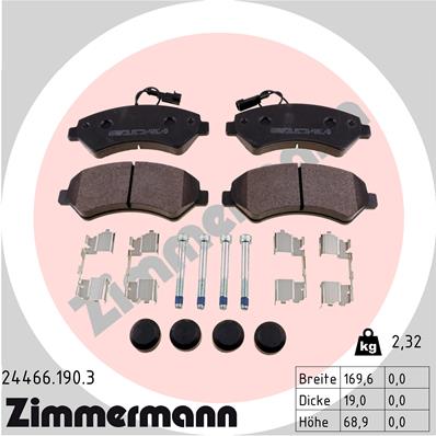 Placute frana ZIMMERMANN 24466.190.3