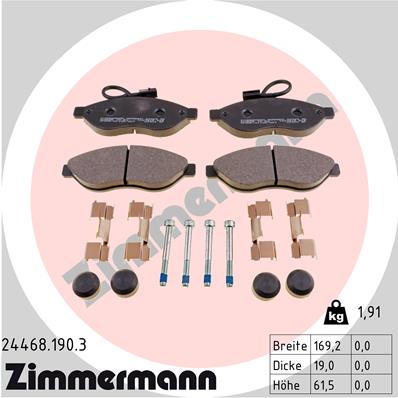 Placute frana ZIMMERMANN 24468.190.3
